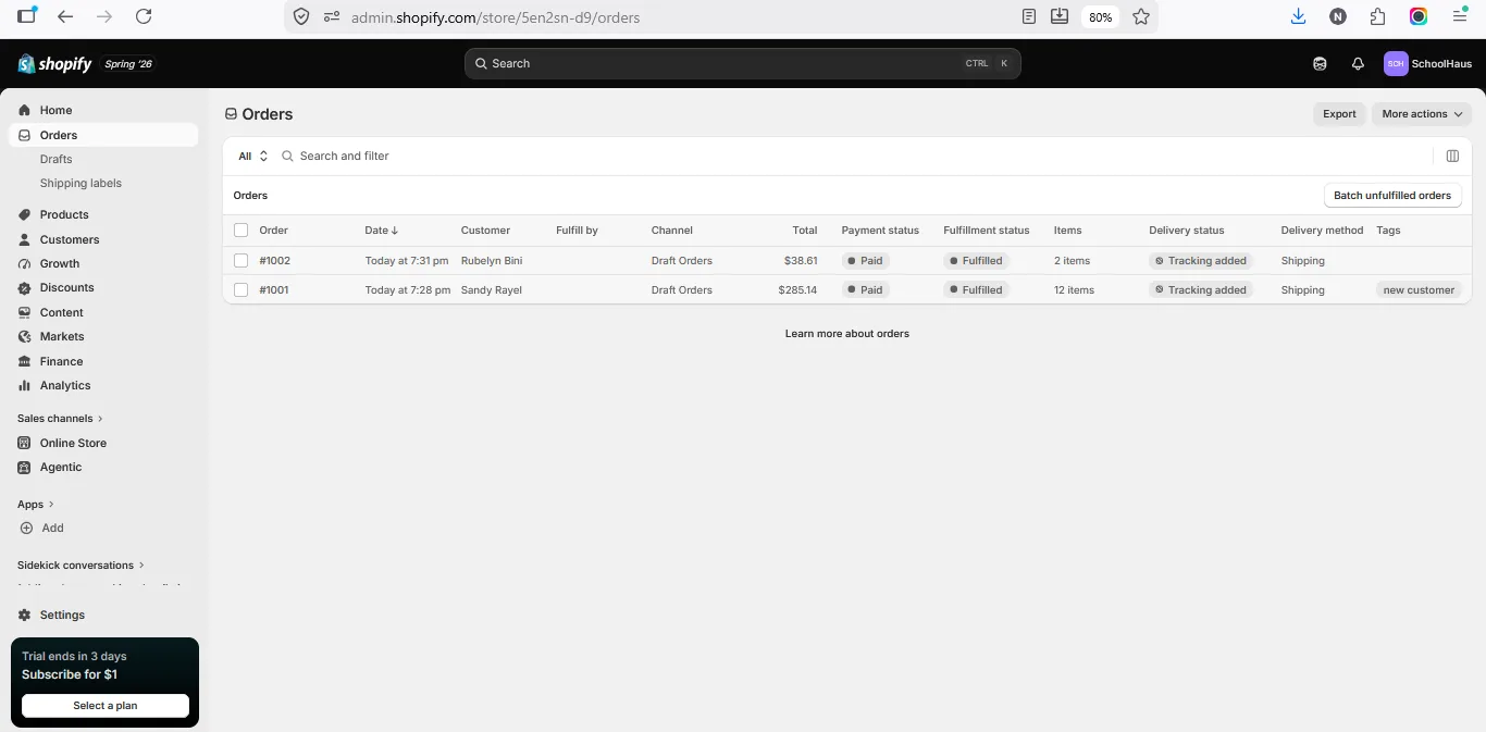 Orders Dashboard