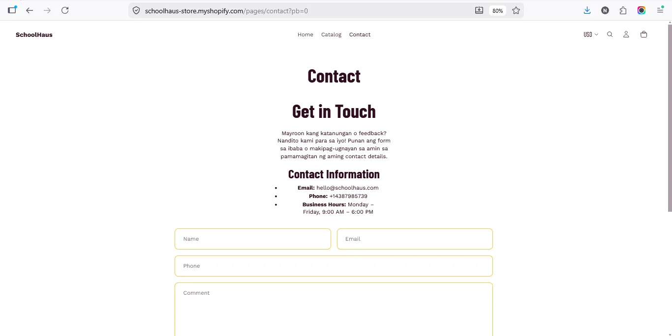 Contact Page