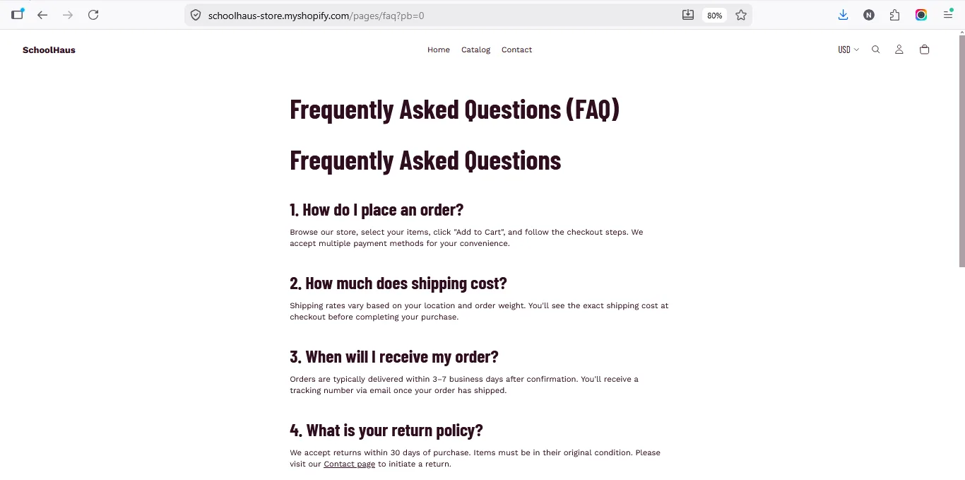 FAQ Page