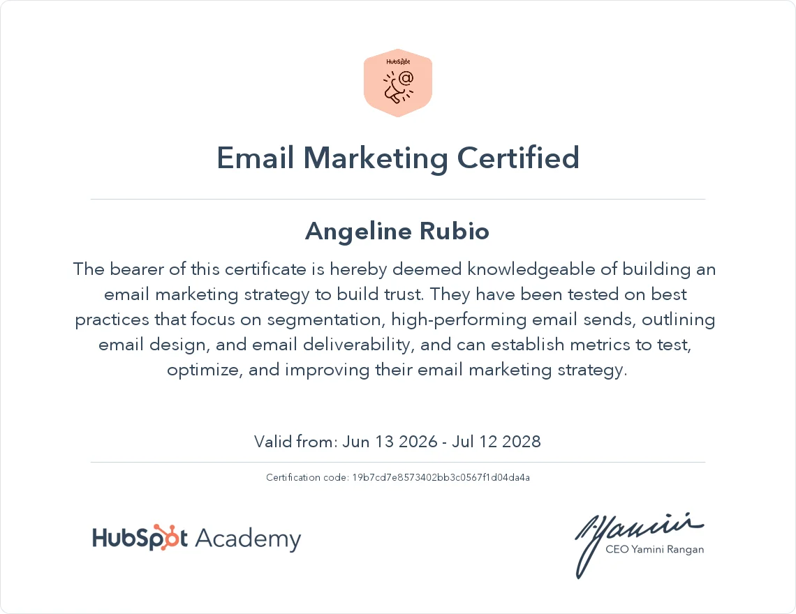 Email Marketing Certified